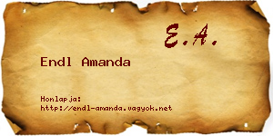 Endl Amanda névjegykártya